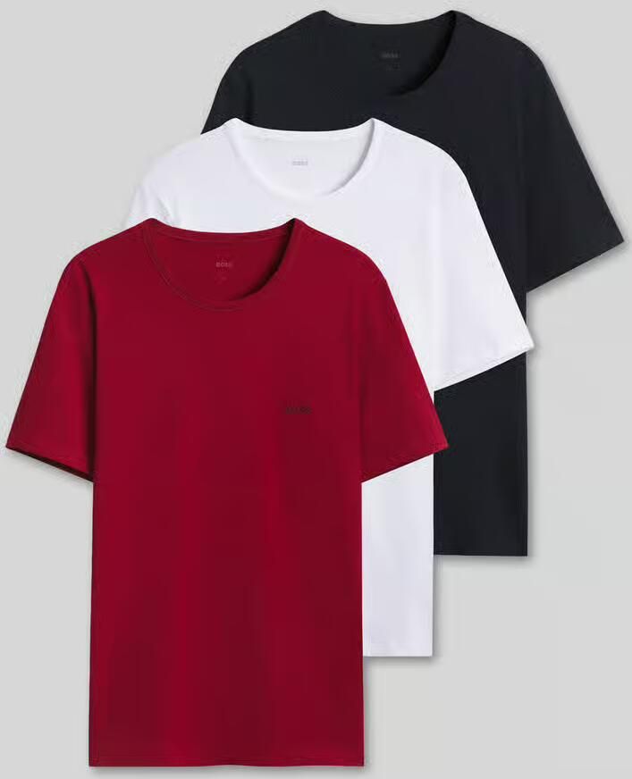 Boss T-shirtset met logo-opschrift in set van 3