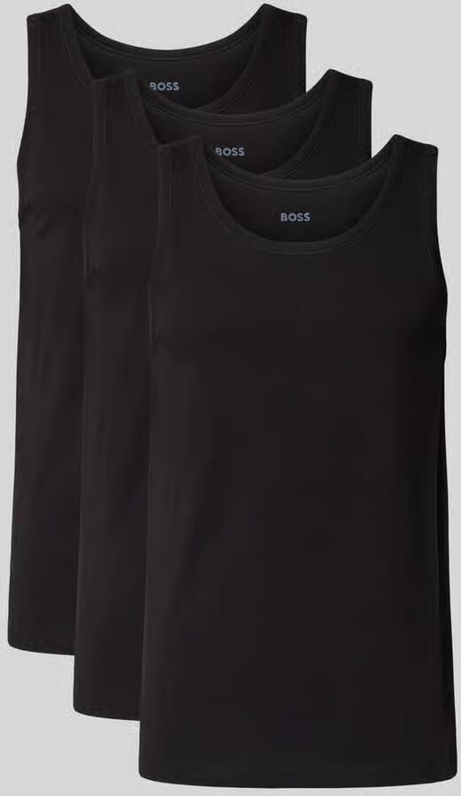 Boss Tanktop met labeldetail in een set van 3 stuks model 'Modern'