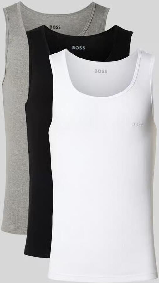 Boss Tanktop met labelstitching in een set van 3 paar model 'ONE'