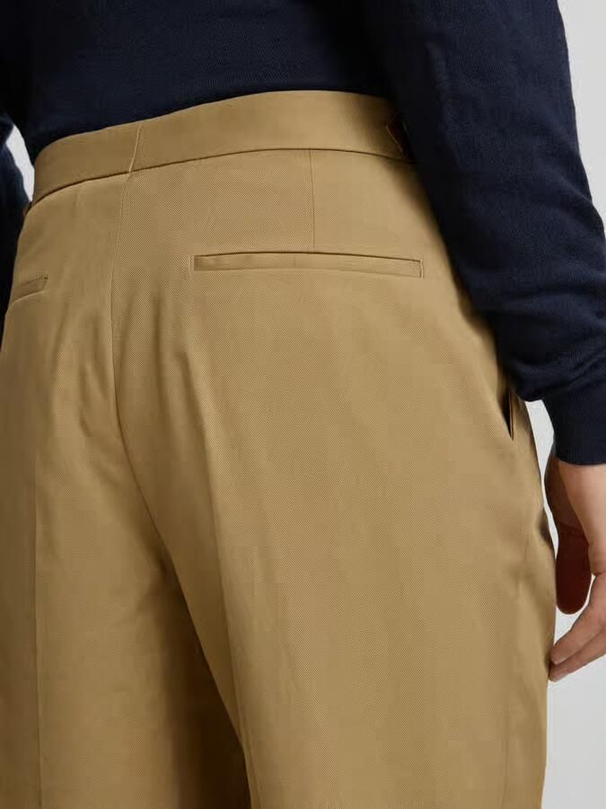 Boss Tapered bandplooibroek van katoenmix model 'PERINO'