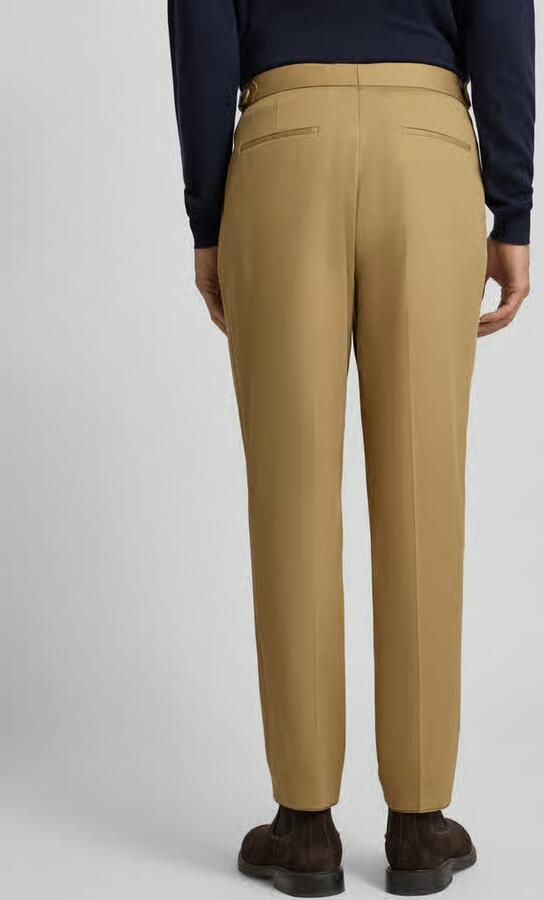 Boss Tapered bandplooibroek van katoenmix model 'PERINO' - Foto 3