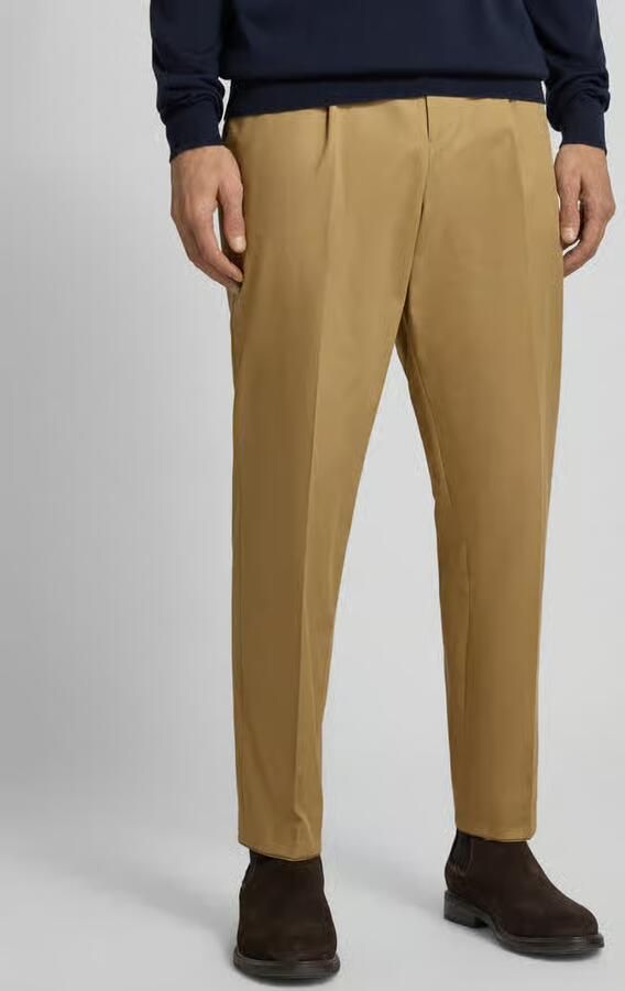 Boss Tapered bandplooibroek van katoenmix model 'PERINO' - Foto 2