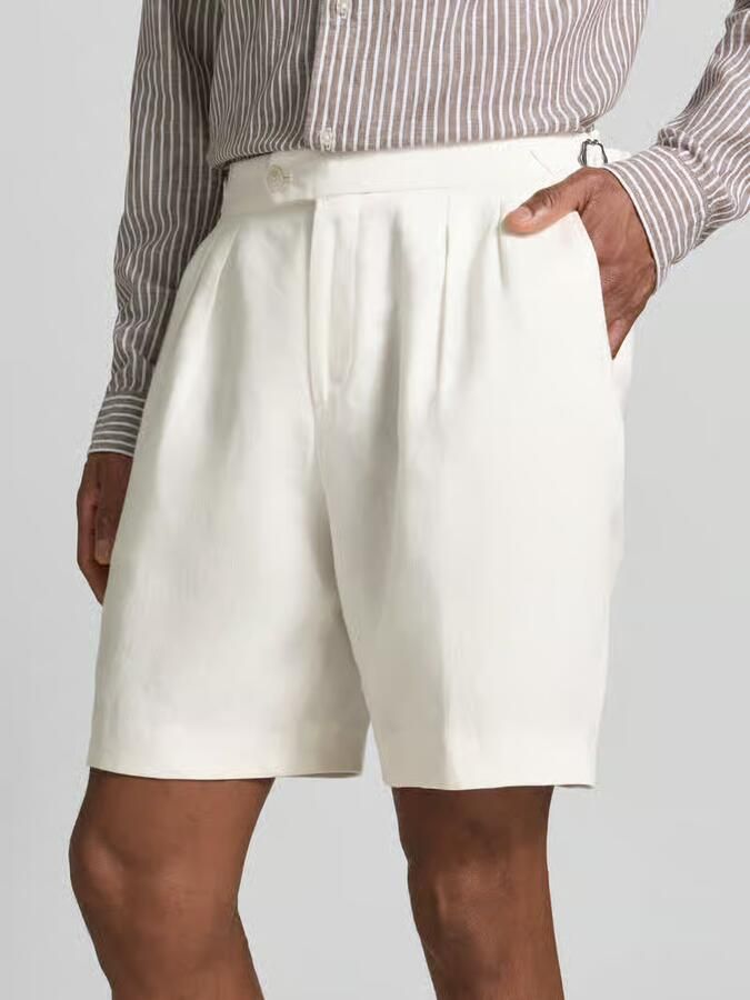 Boss tapered fit short van puur linnen model 'PERIN'