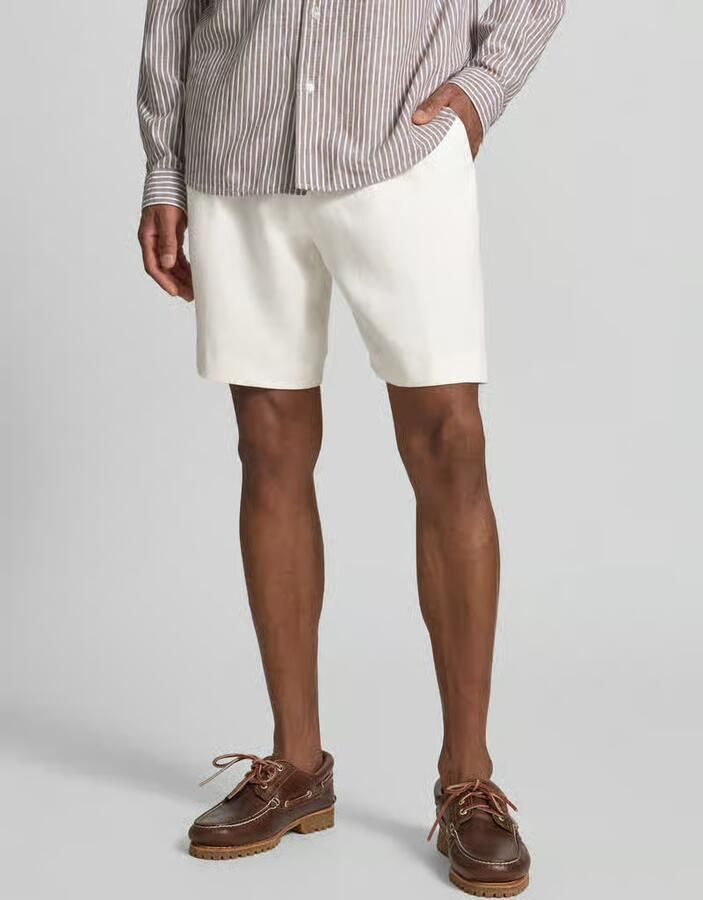 Boss tapered fit short van puur linnen model 'PERIN' - Foto 3