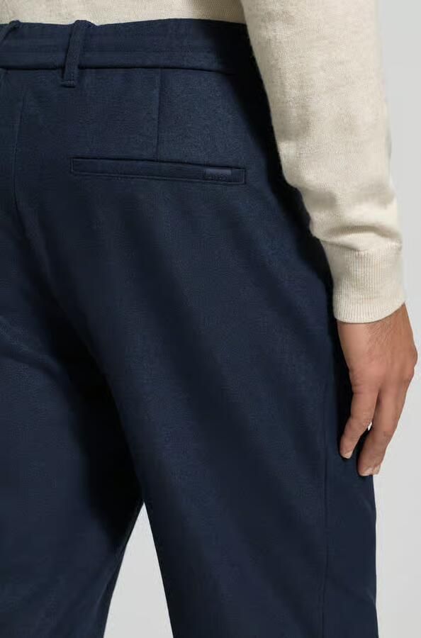 Boss Tapered stoffen broek met wol Model 'PERIN'