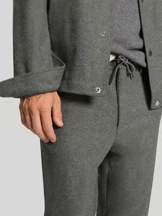 Boss Tapered stoffen broek met wol Model 'PERIN'