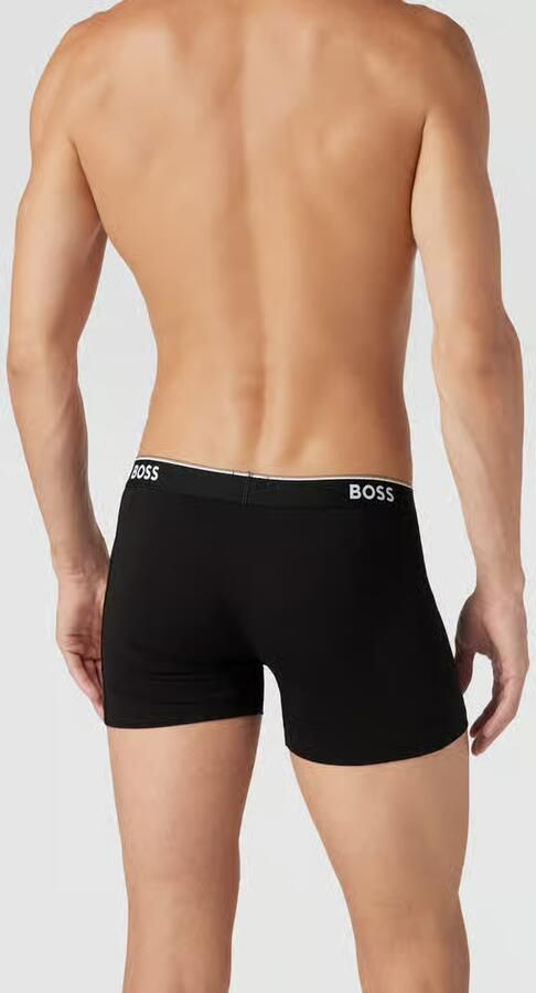 BOSS Lange boxershort BRIEF 3 PACK met in kleur bijpassende weefband (3 stuks) - Foto 3