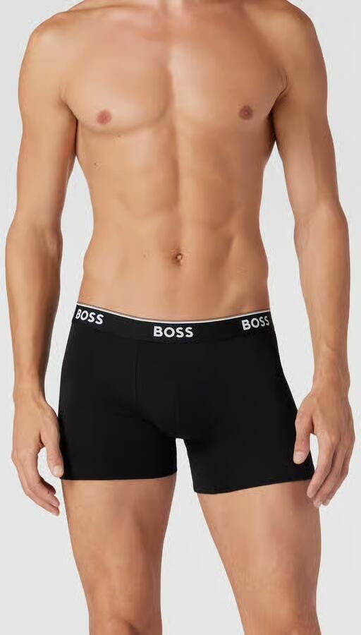 BOSS Lange boxershort BRIEF 3 PACK met in kleur bijpassende weefband (3 stuks) - Foto 4