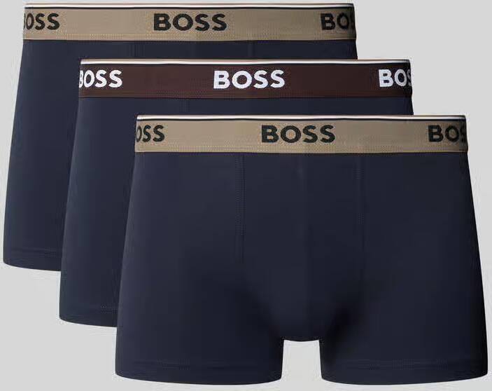 Boss Trunks van katoenmix in een set van 3 model 'Power' - Foto 3