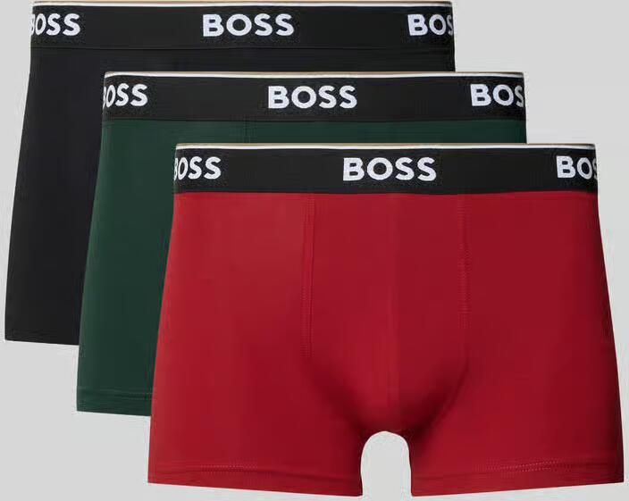 Boss Trunks van katoenmix in een set van 3 model 'Power' - Foto 2