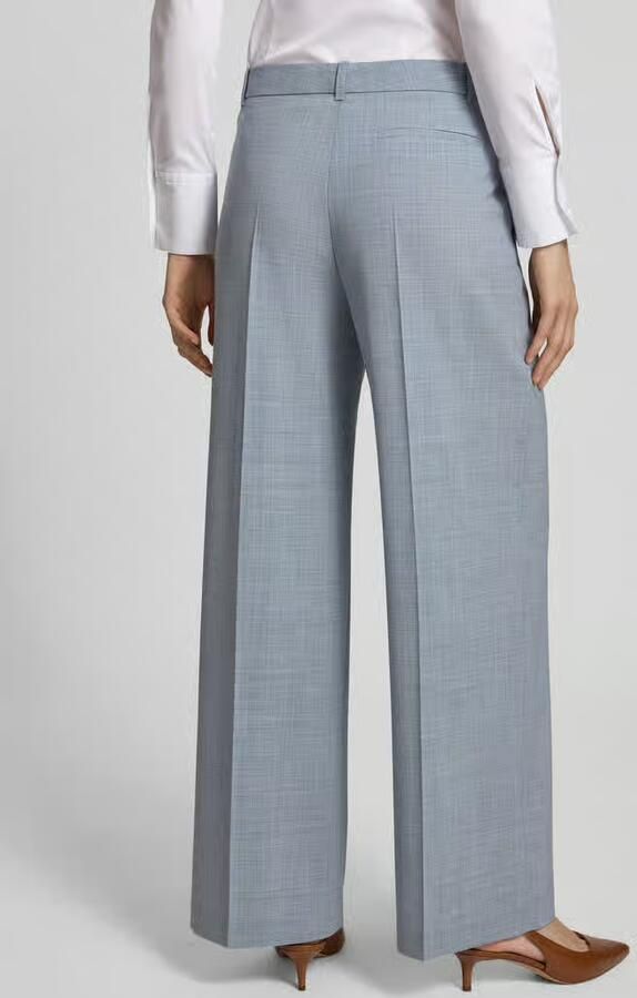 Boss Wide leg bandplooibroek van zuivere scheerwol Model 'TIANA4' - Foto 2