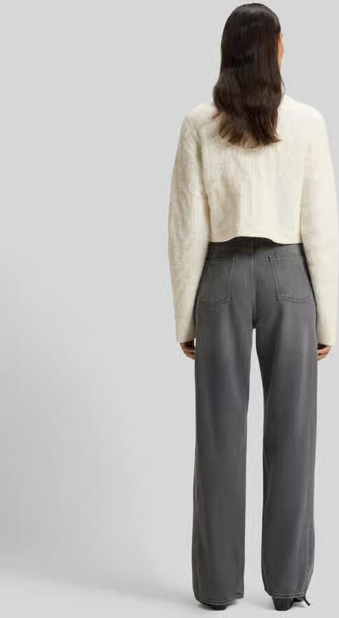 Boss Wide leg boyfriend jeans van een mix van katoen en lyocell