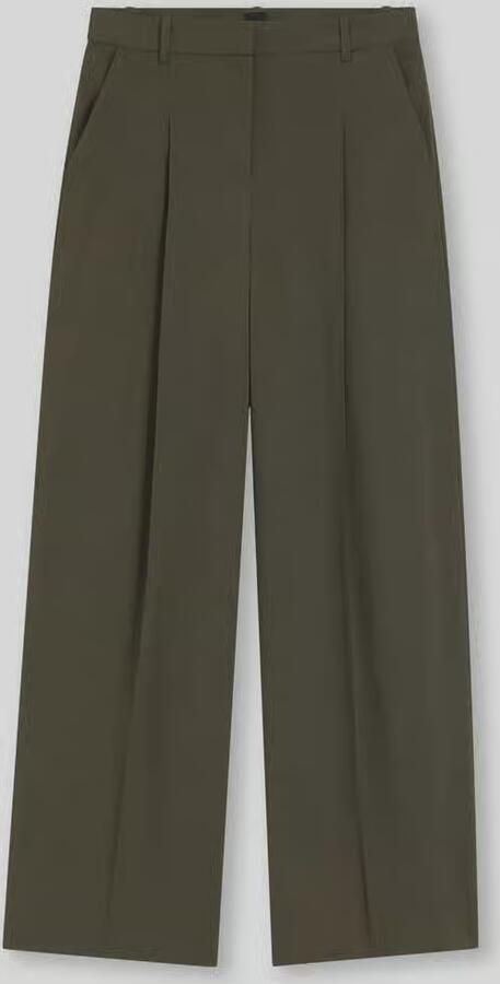 Boss Wide leg broek van viscosemix met bandplooien