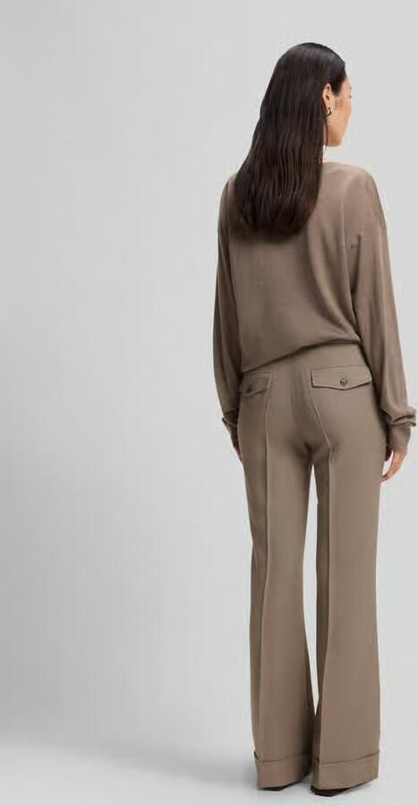 Boss Wide Leg broek van viscosemix model 'Talia5' - Foto 3