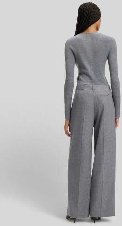Boss Wide Leg Bundplooibroek van wol-lyocellmix