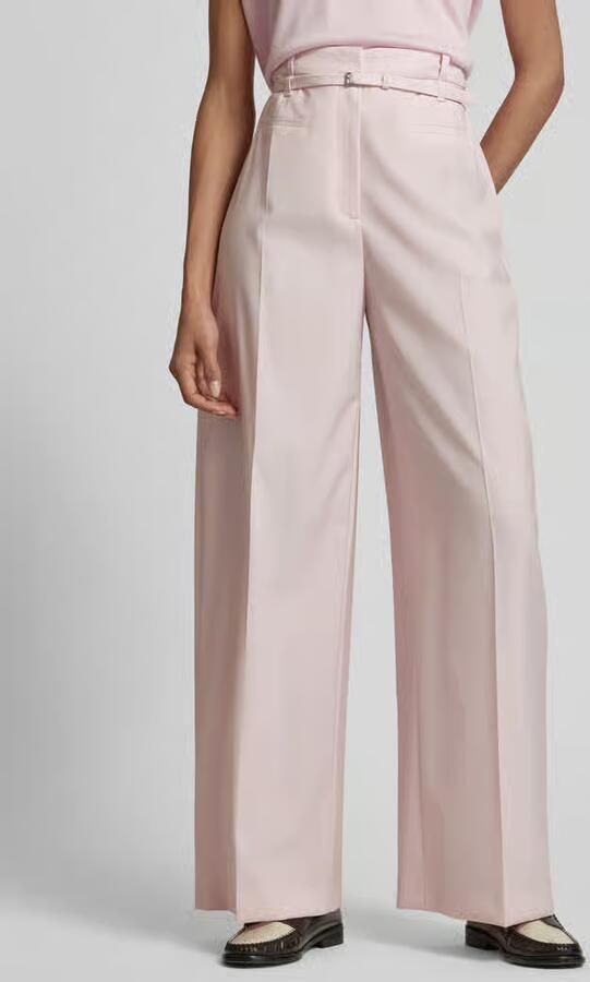 Boss Wide leg stoffen broek met persplooien - Foto 2