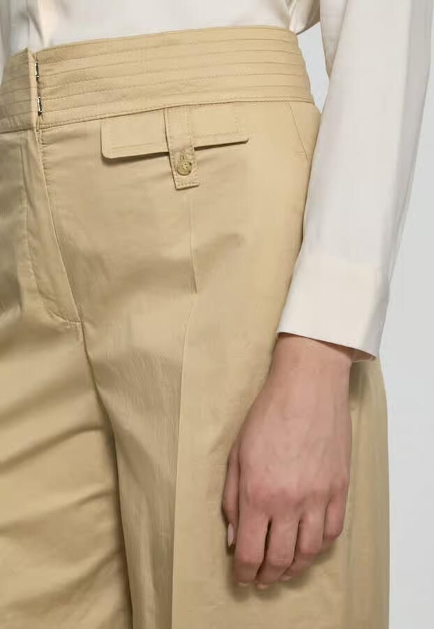 Boss Wide leg stoffen broek met persplooien model 'Tiana'