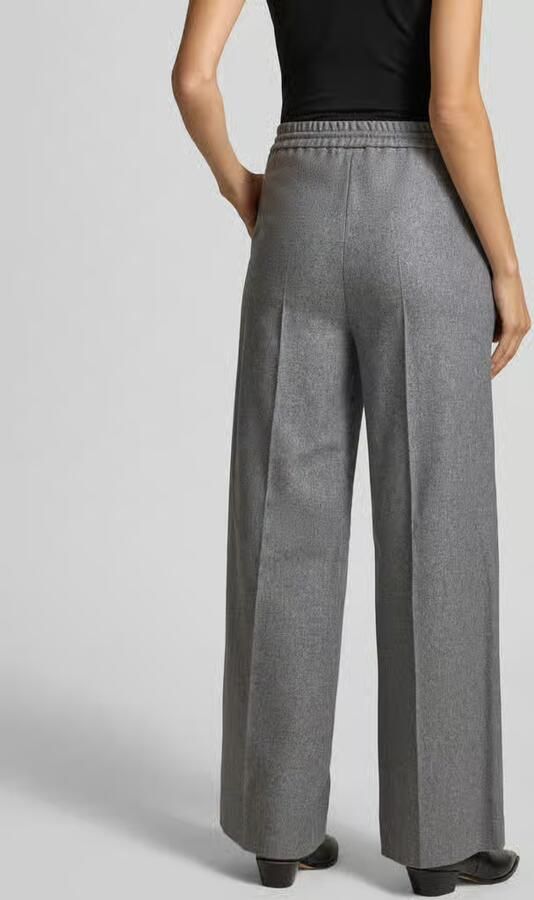 Boss Wide leg stoffen broek van een mix van wol en lyocell model 'TAVITE'