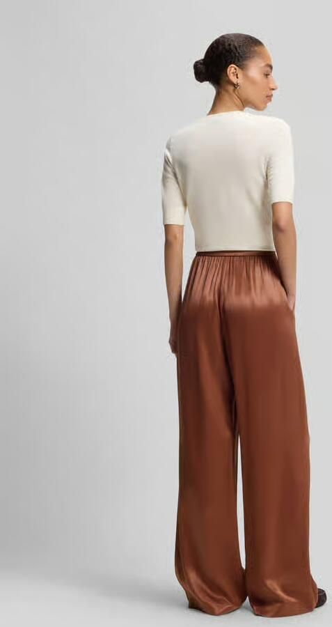 Boss Wijde broek van pure viscose model 'Tavati 2'
