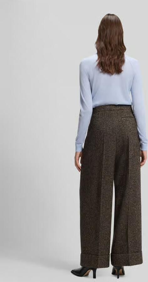 Boss Wijdvallende broek met wol model 'Tianara' - Foto 3
