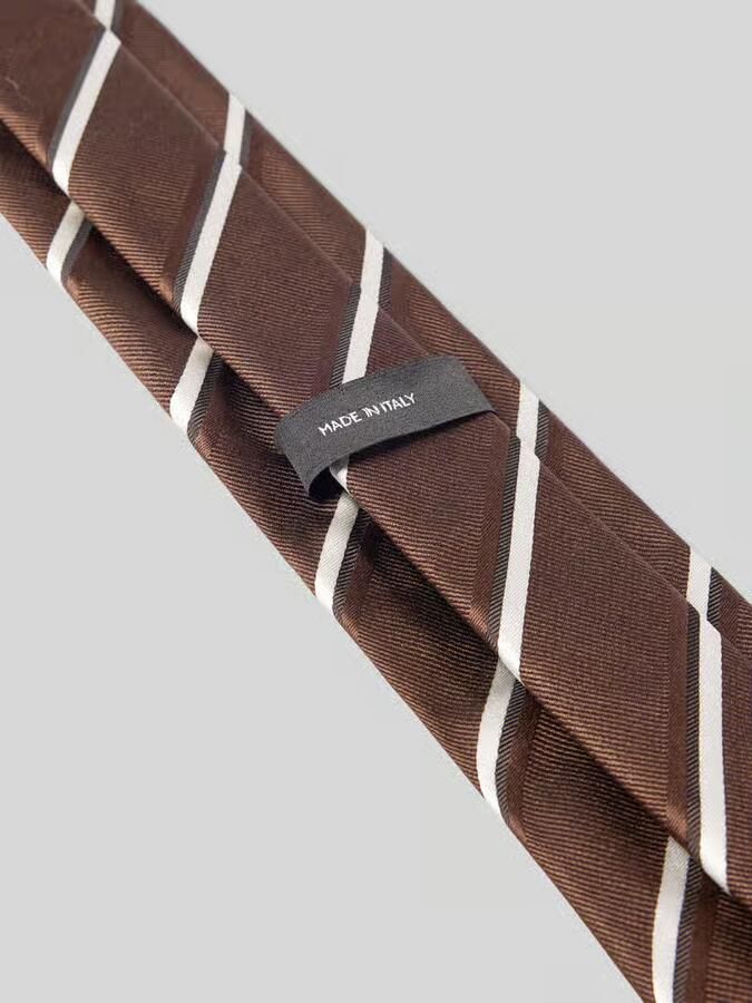 Boss zijdemix stropdas in streepdesign