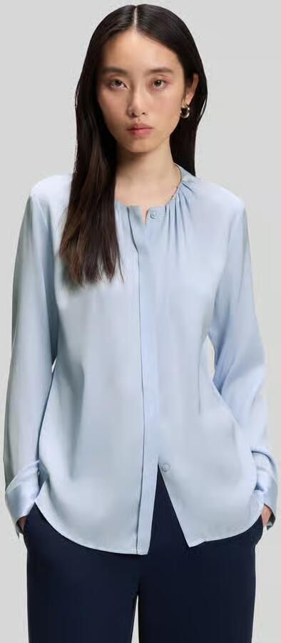Boss Zijden blouse met plooien - Foto 3