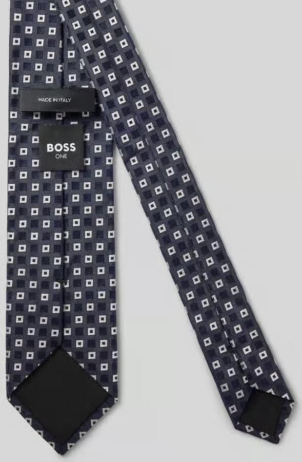 Boss Zijden stropdas met All-over motief