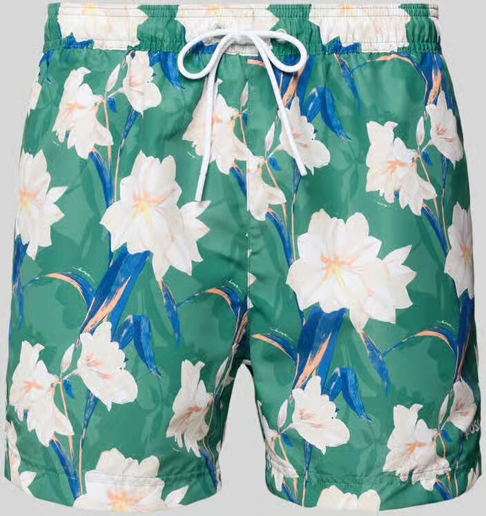 Boss Zwembroek met all-over motief model 'IRIS'
