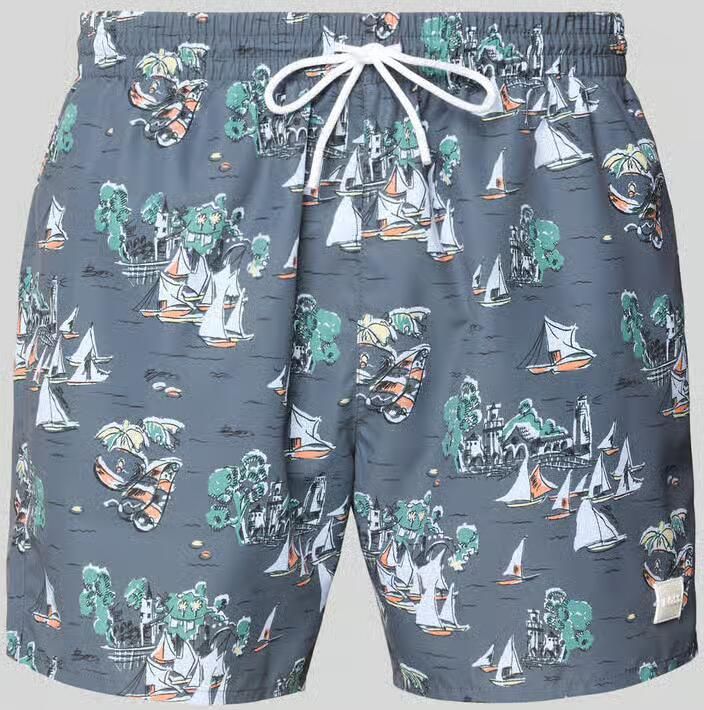 Boss Zwembroek met all-over motief model 'PIRANHA'