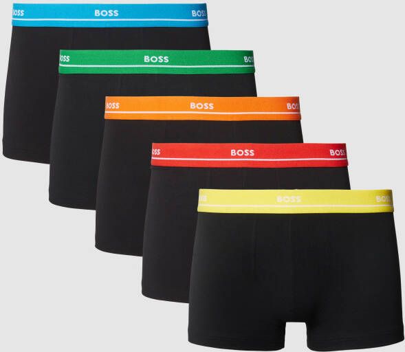 Boss Boxershort met elastische band met label in een set van 5 stuks model 'Essential'