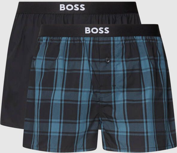 Boss Boxershort met labeldetail in een set van 2 paar model '2P Boxer Shorts'