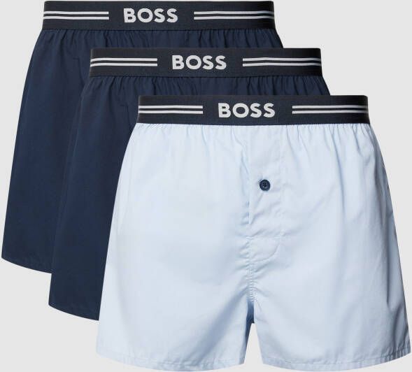 Boss Boxershort met elastische band met label in een set van 3 stuks