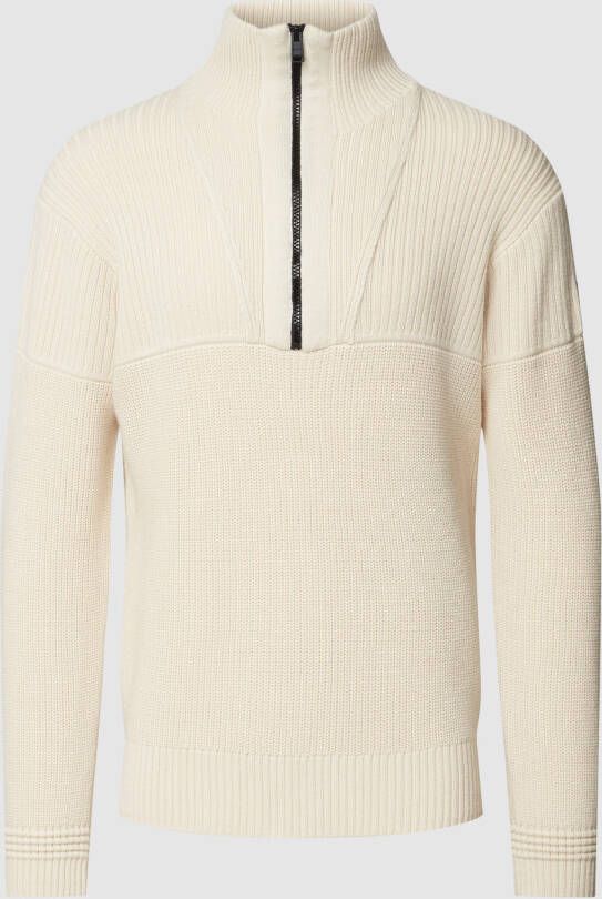 BOSS Casualwear Gebreide pullover met labelpatch model 'Atondo'