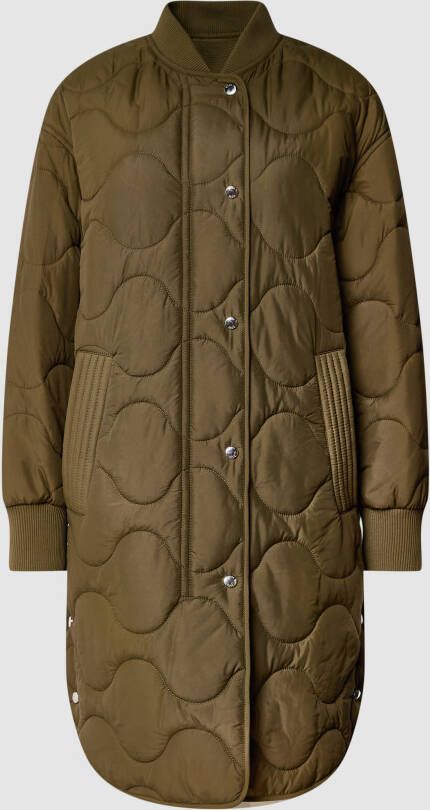 BOSS Casualwear Gewatteerde lange jas met opstaande kraag model 'Palonio'