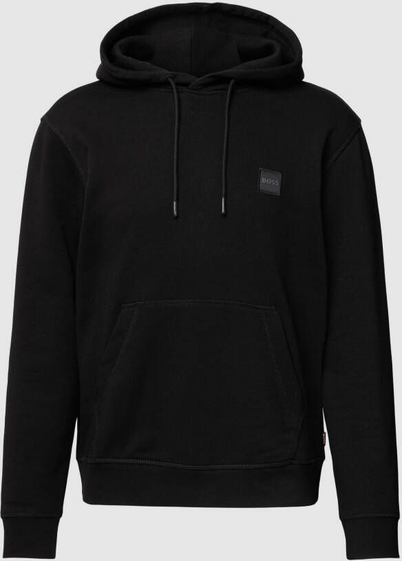Boss Orange Hoodie met labeldetail en kangoeroezak model 'WETALK'