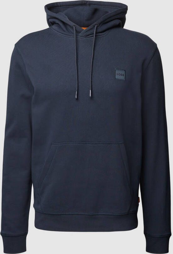 Boss Orange Hoodie met labeldetail en kangoeroezak model 'WETALK'