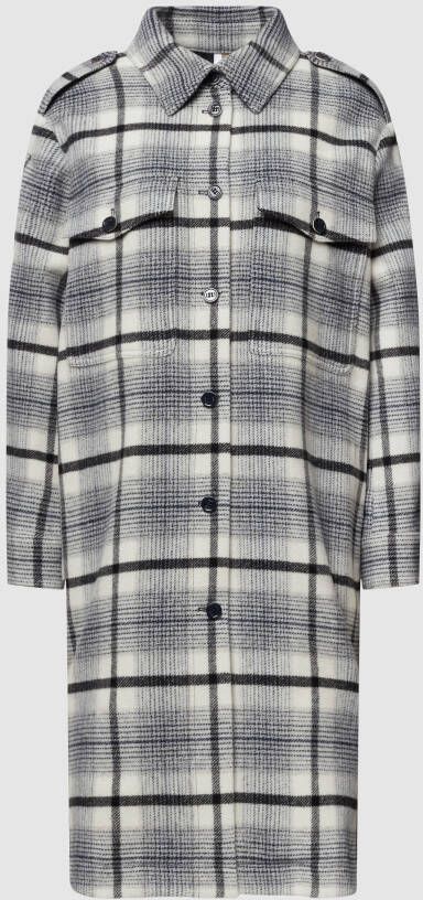 BOSS Casualwear Lange jas met ruitmotief model 'Cenora'