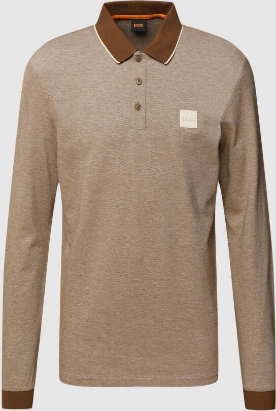 Boss Orange Poloshirt in design met lange mouwen model 'Peoxfordlong'