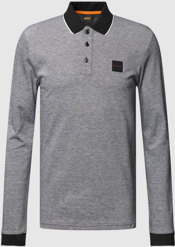 Boss Orange Poloshirt in design met lange mouwen model 'Peoxfordlong'