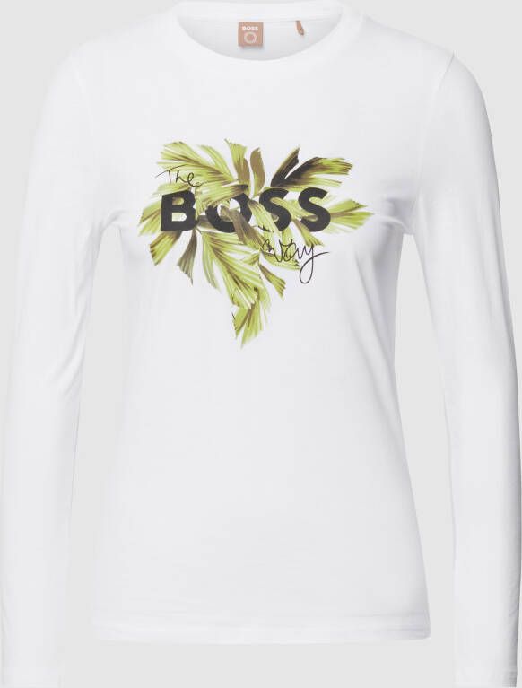 BOSS Casualwear Shirt met lange mouwen en labelprint