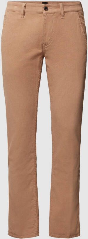 BOSS Casualwear Slim fit broek met labeldetail model 'Schino'