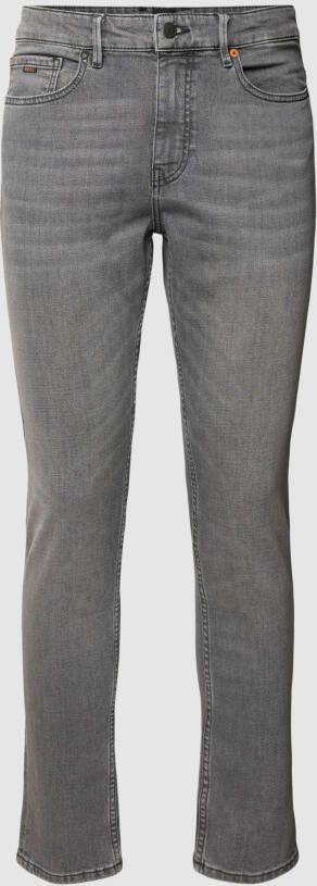 BOSS Casualwear Slim fit jeans met labeldetail model 'Delano'