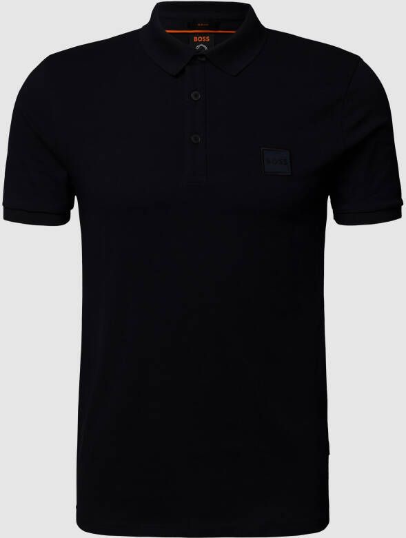 Boss Orange Slim fit poloshirt met labelpatch model 'Passenger'
