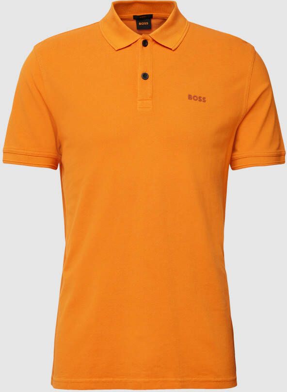 Boss Orange Slim fit poloshirt met labelpatch model 'Prime'
