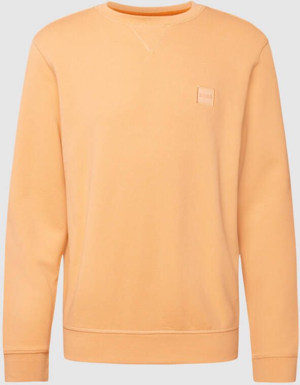 Boss Orange Sweatshirt met labelstitching model 'WESTART'