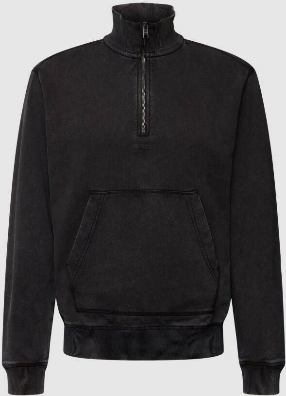 BOSS Casualwear Sweatshirt met labeldetail model 'ZEFADEHALF'