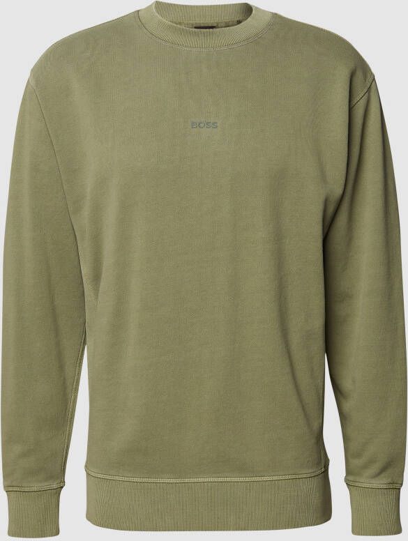 BOSS Casualwear Sweatshirt met labelprint model 'Wefade'