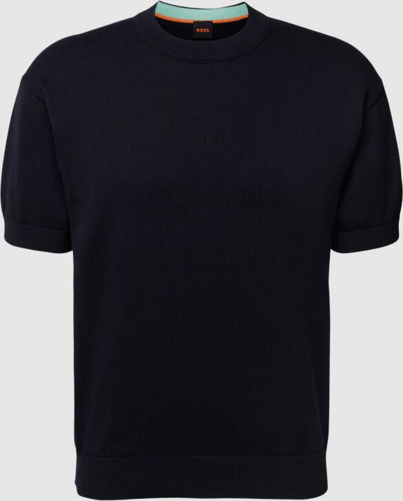 BOSS Casualwear T-shirt met labelstitching model 'Akonro'