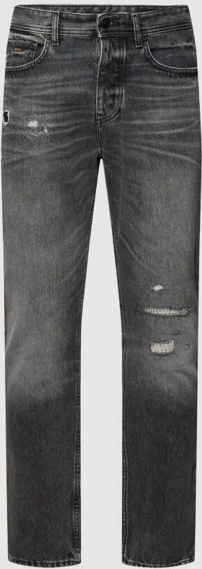 BOSS Casualwear Tapered fit jeans in destroyed-look model 'Taber'
