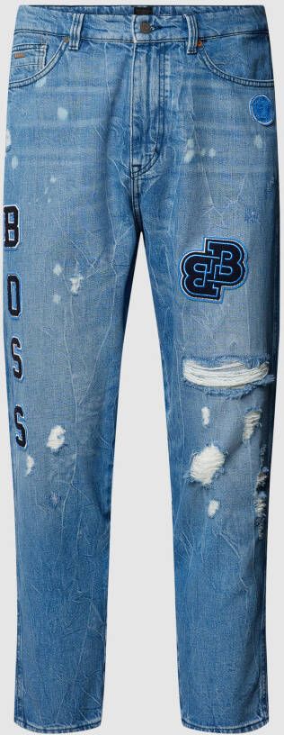 BOSS Casualwear Tapered fit jeans in destroyed-look model 'Tatum'
